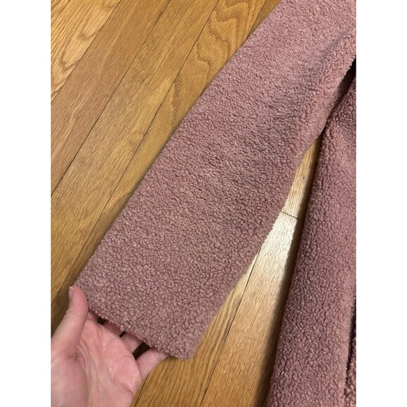ALC Pink Mauve Teddy Caron Shearling Coat Faux Fur Peacoat Long XS - Picture 5 of 9